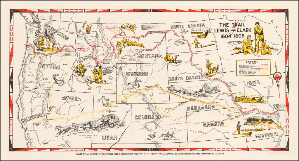 The Trail Of Lewis And Clark 1804 - 1806 - Barry Lawrence Ruderman - Lewis And Clark Expedition Map Printable