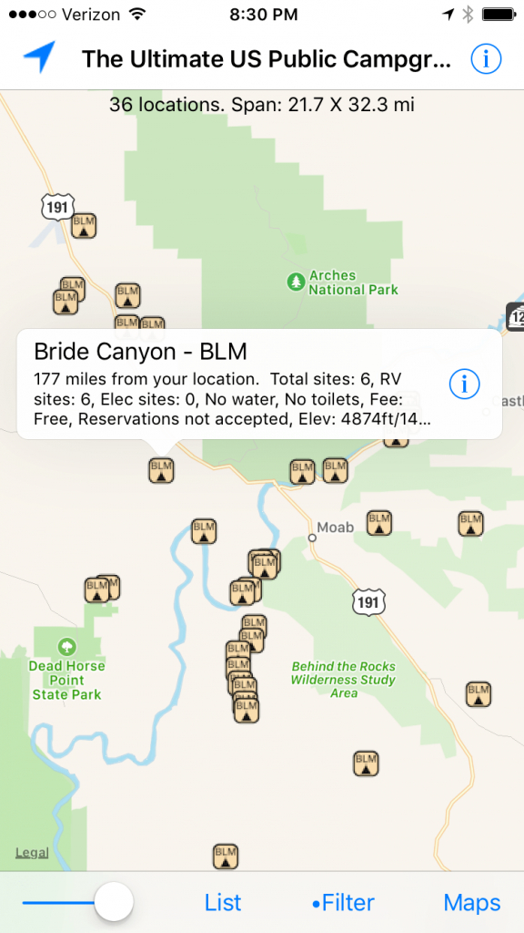 Free Camping California Map