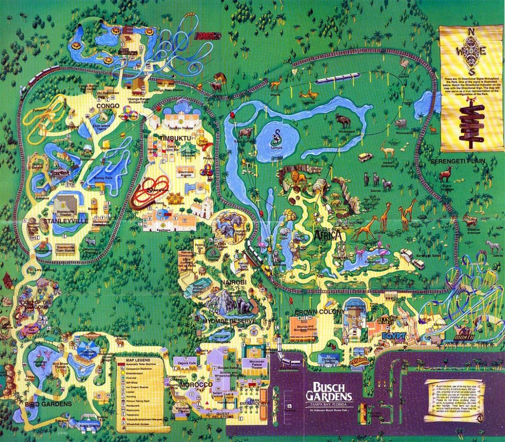 Theme Park Brochures Busch Gardens Tampa - Theme Park Brochures - Florida Busch Gardens Map
