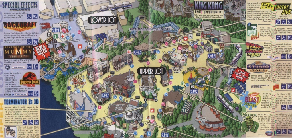 Theme Park Brochures Universal Studios Hollywood - Theme Park Brochures - Universal Studios California Map