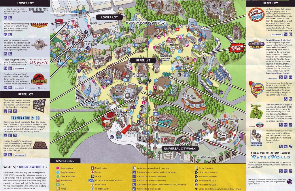 Theme Park Brochures Universal Studios Hollywood - Theme Park Brochures - Universal Studios California Map