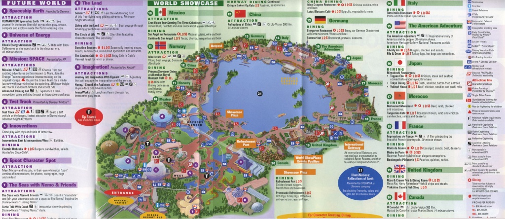 Theme Park Brochures Walt Disney World Epcot - Theme Park Brochures - Epcot Park Map Printable