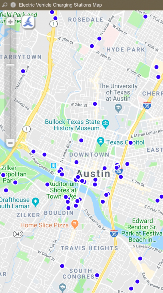 Third-Party Electric Vehicle Charging Stations Enter Austin City Limits - Charging Stations In Texas Map