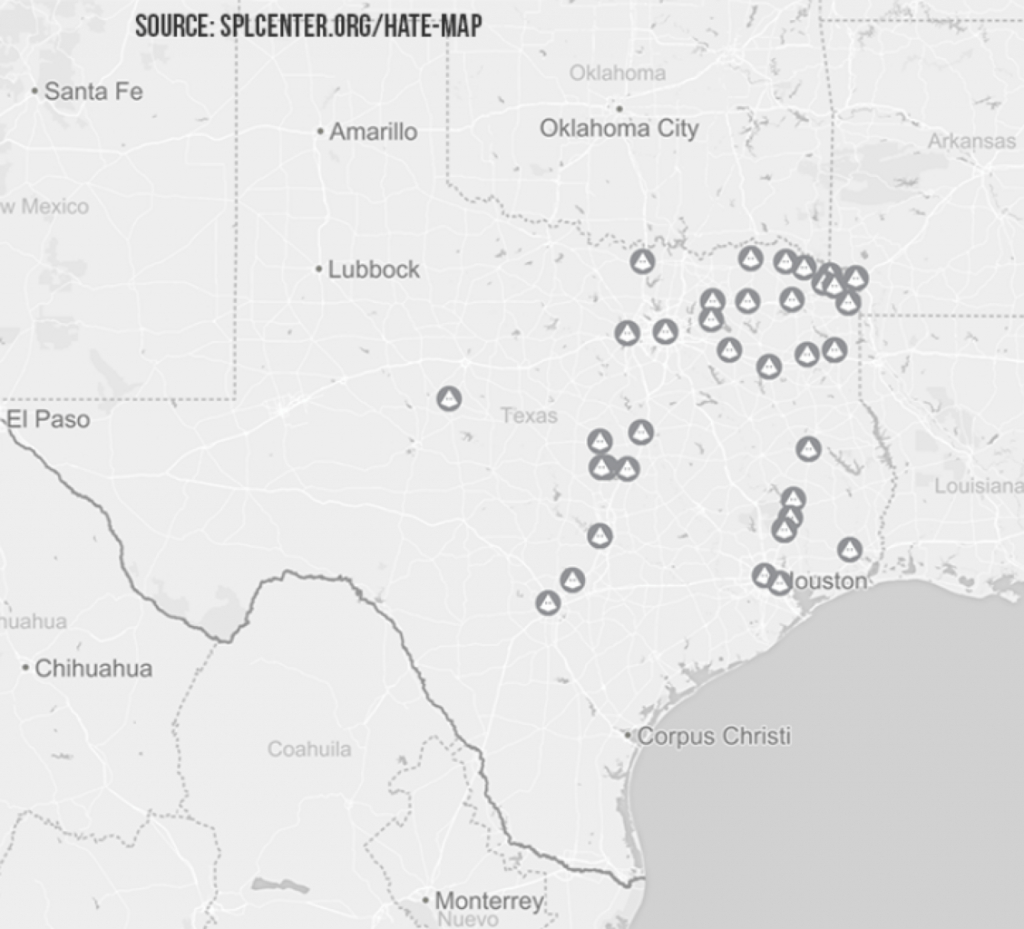 This Interactive Map Locates All Of The Known Hate Groups In Texas - Map Of Hate Groups In Texas