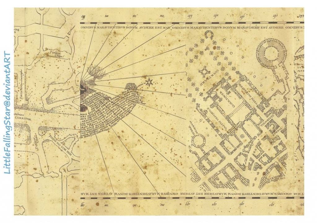 This Is A Copy Of The Marauders Map, 36 Scans Stitched Together In - Marauders Map Template Printable