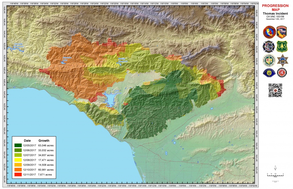 Thomas Fire Information - Map Of Thomas Fire In California