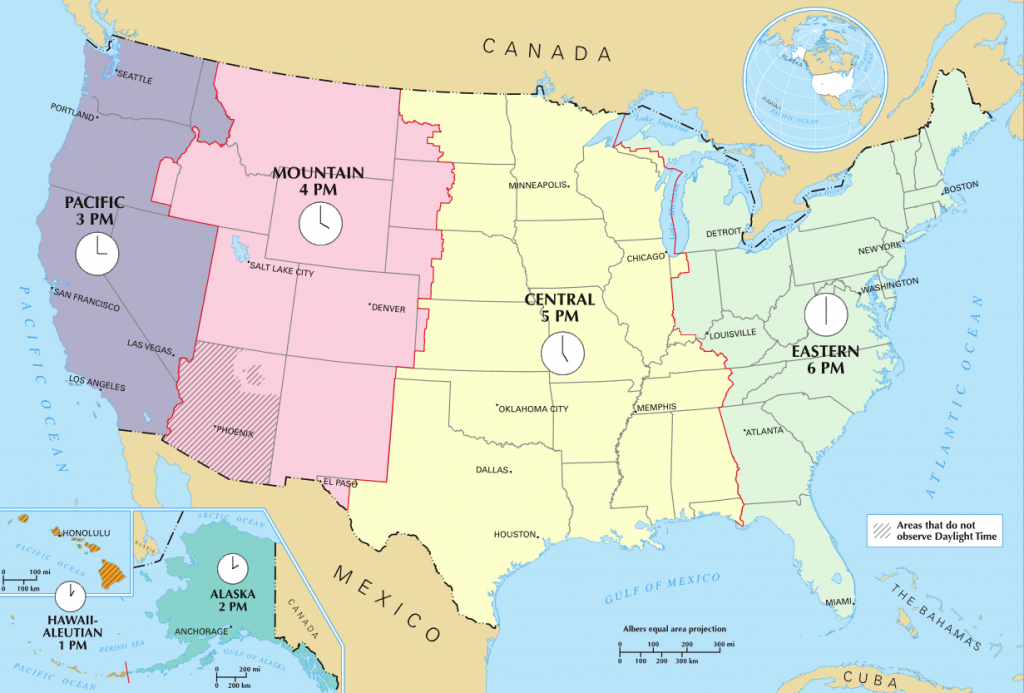 Time In The United States - Wikipedia - Printable Map Of Us Time Zones With State Names