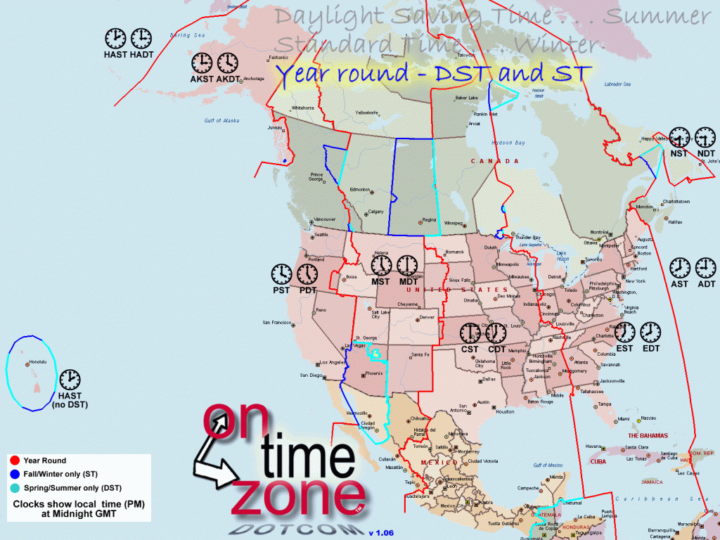 Time Zones Map North America And Travel Information | Download Free - Printable North America Time Zone Map