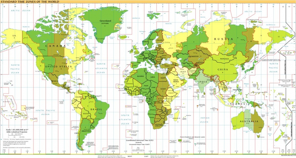 Time Zones Of The World Map (Large Version) - Printable Time Zone Map For Kids