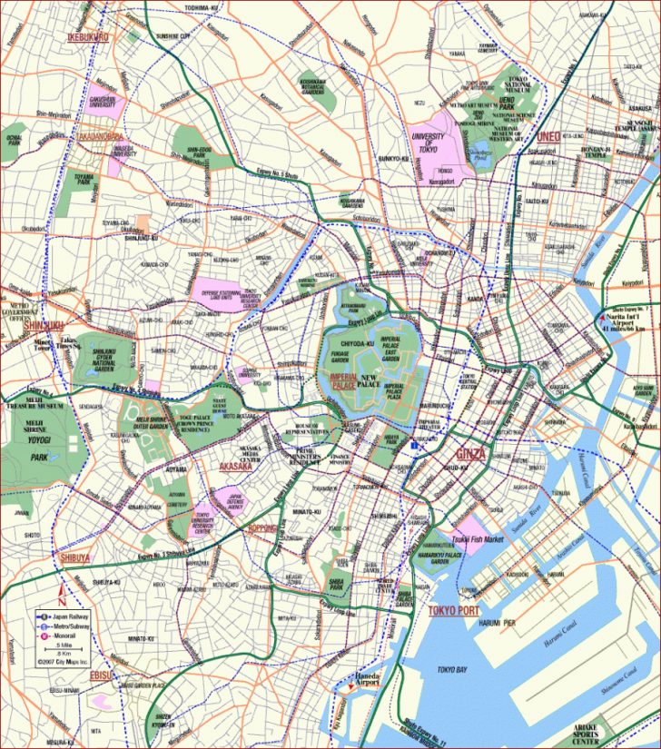 Printable Map Of Tokyo