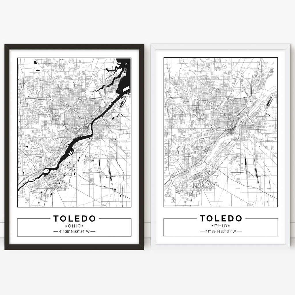 Toledo Map Ohio City Map Digital Poster Printable Wall | Etsy - Printable Map Of Toledo Ohio