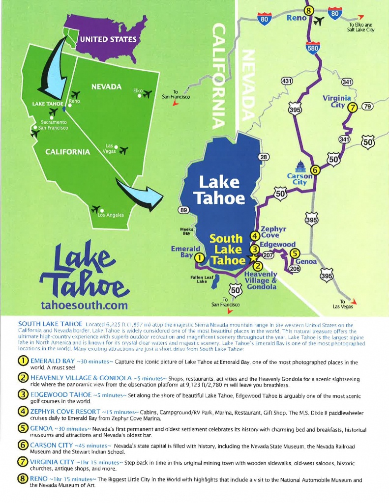 Tool Kit - Lake Tahoe Visitors Authority - Lake Tahoe California Map