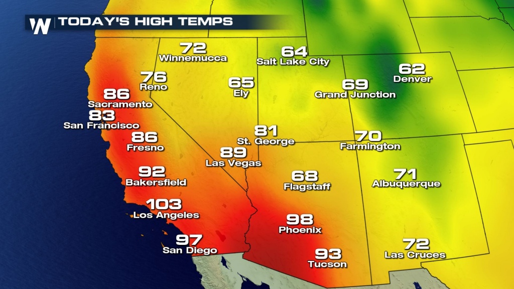 Top Weather Stories For Tuesday, October 24, 2017 - Weathernation - California Temperature Map Today