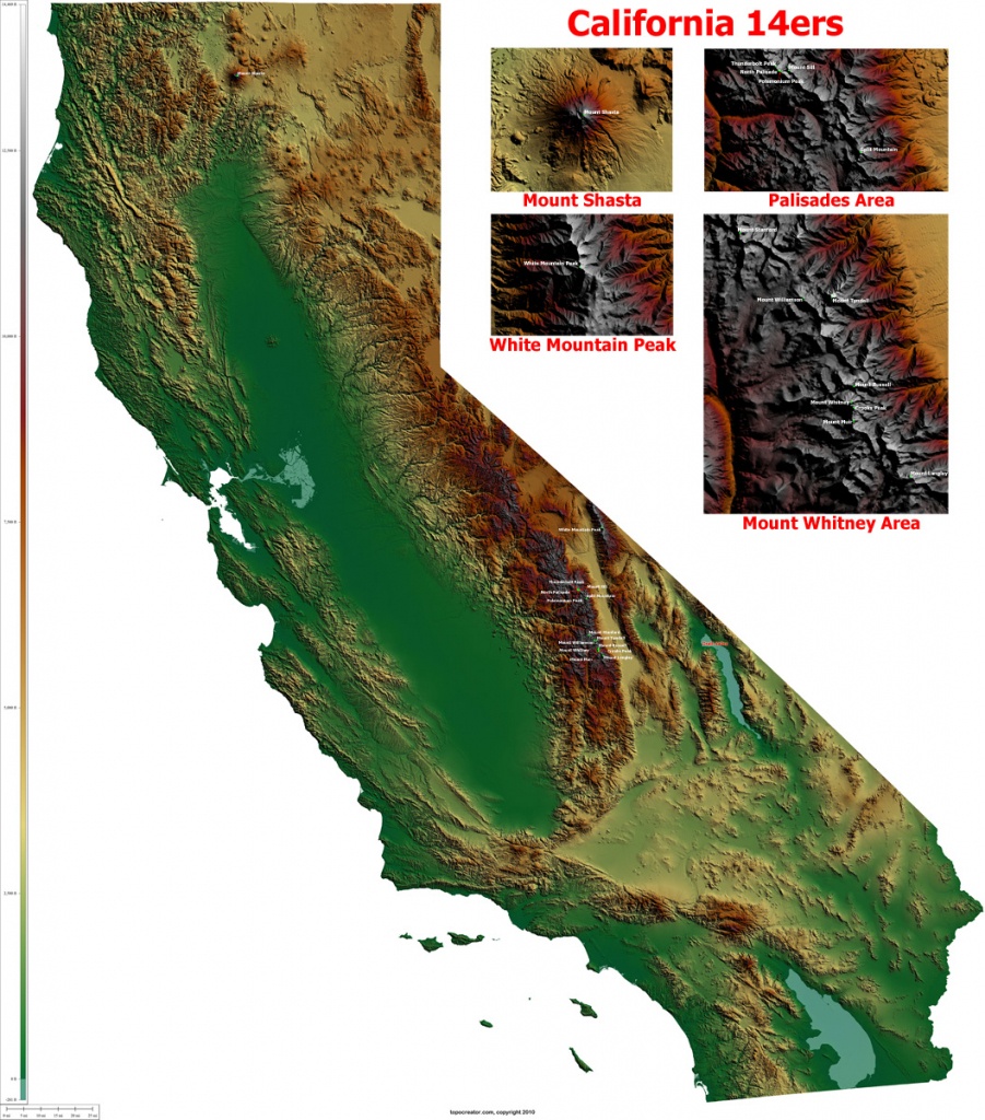 Topocreator - Create And Print Your Own Color Shaded-Relief - California Relief Map Printable