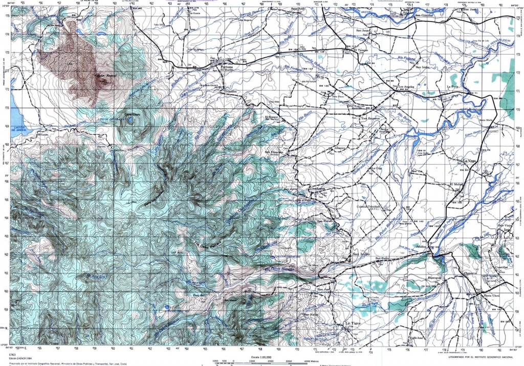 Topographic Maps Of Costa Rica - Topographic Map Printable