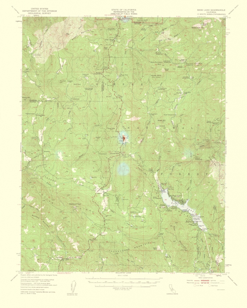 Topographical Map Print - Bass Lake California Quad - Usgs 1959 - 23 - Bass Lake California Map