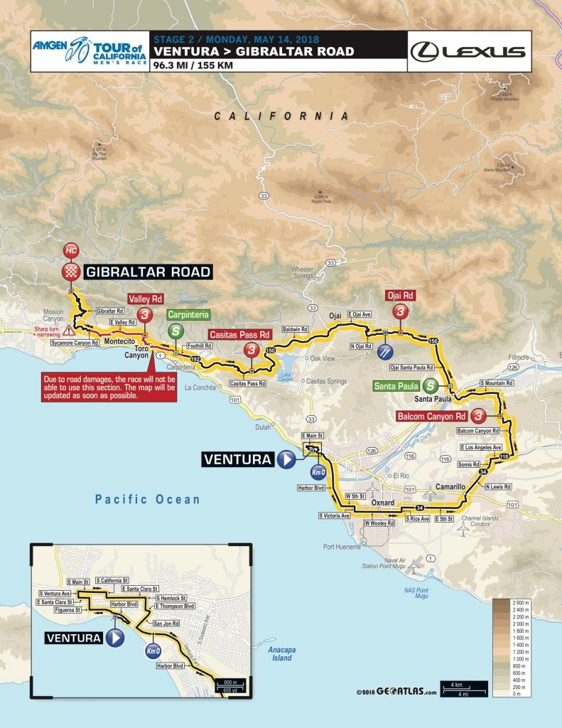 Tour-Of-California-2018-Stage-2-Map-D7B1C6Bb36 - Cyclismepro - Tour Of California 2018 Map