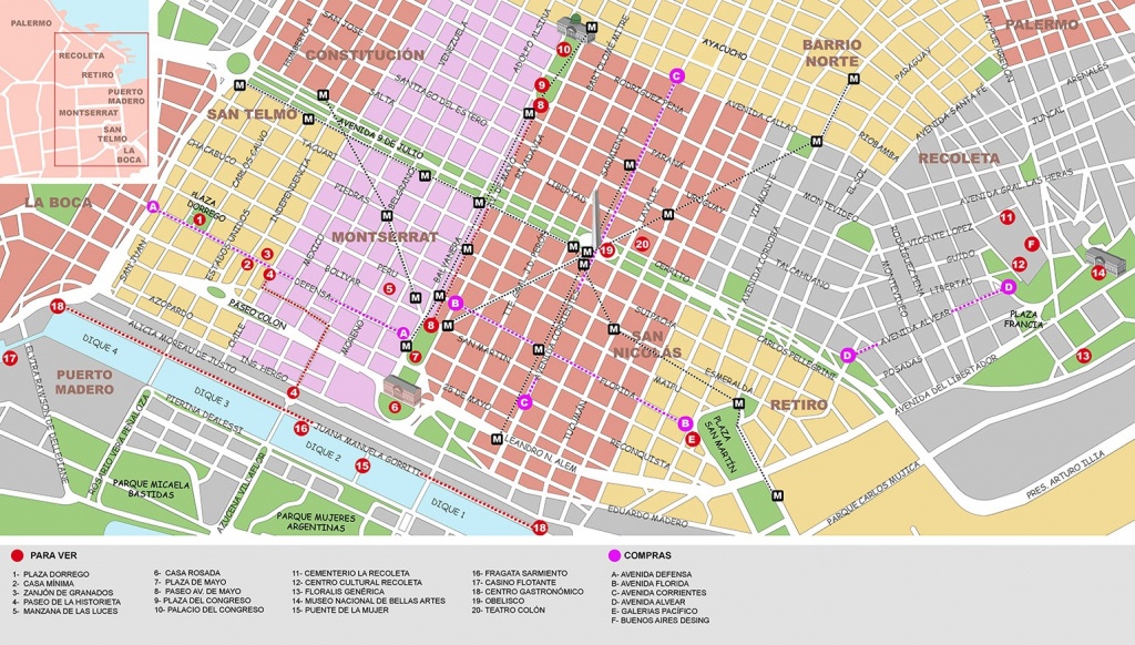 Tourist Map Of Buenos Aires - Full Size | Gifex - Florida Street Buenos Aires Map