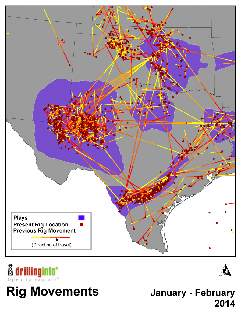 Tracking The Drilling Rig Feeding Frenzy - Texas Rig Count Map