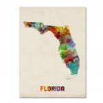 Trademark Art 'florida Map'michael Tompsett Framed Graphic Art   Framed Map Of Florida