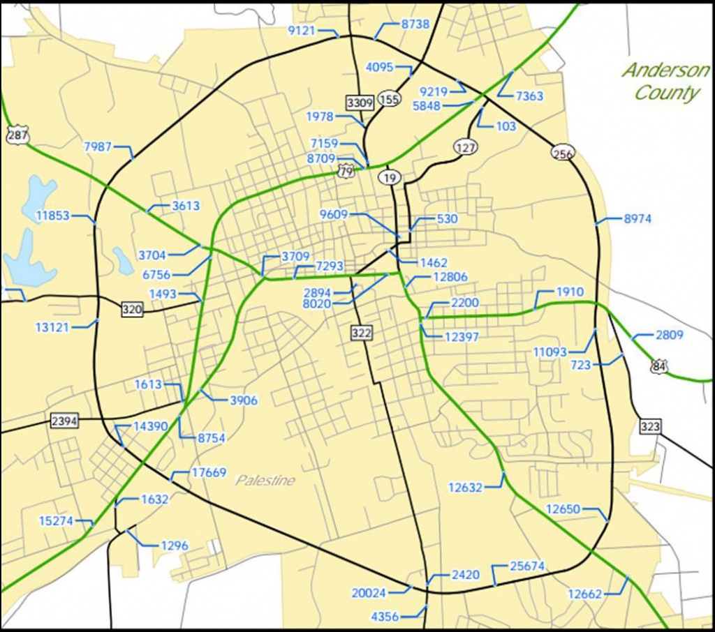 Traffic Counts - Palestine Texas Map