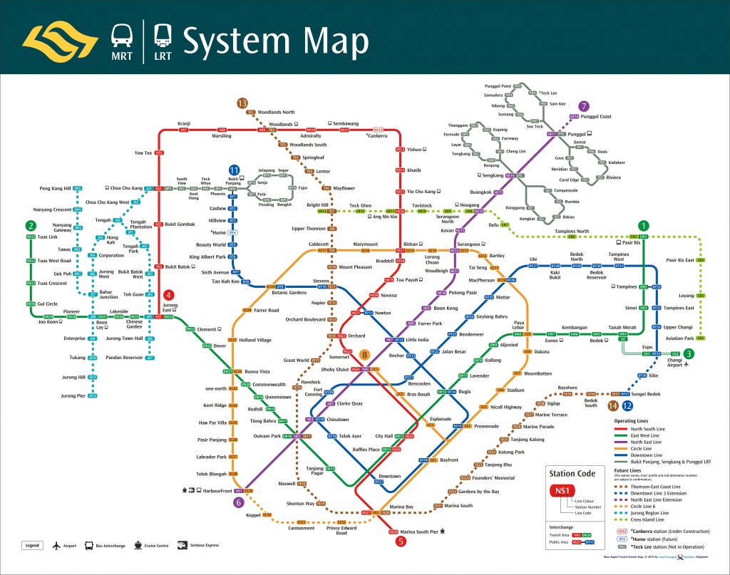 Train System Map | Mrt &amp;amp; Lrt Trains | Public Transport | Land - Singapore Mrt Map Printable