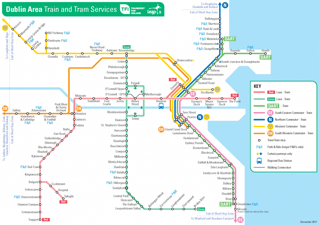 Transport For Ireland - Maps Of Public Transport Services - - Dublin Tourist Map Printable