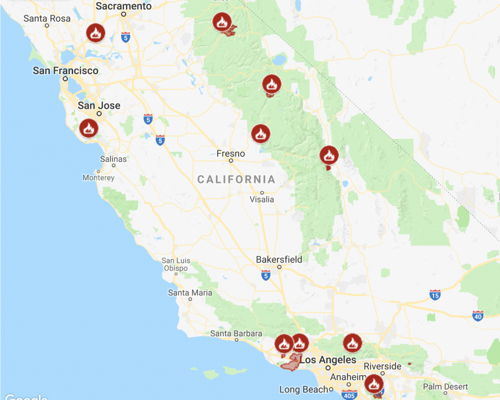 Travel Alert November 2018: California Wildfires - The Gatethe Gate - California Wildfires 2018 Map