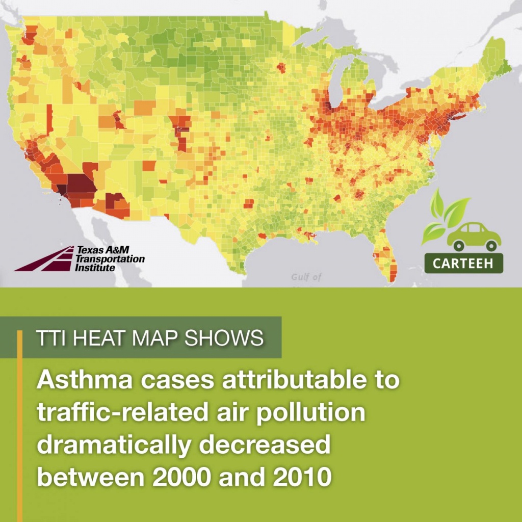 Tti Heat Map Shows Relationship Between Traffic-Related Air - Texas Heat Map