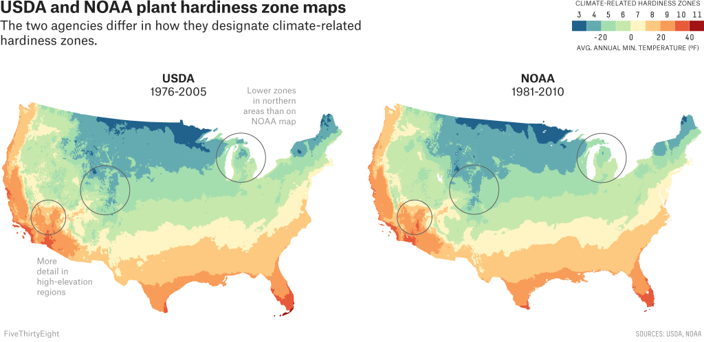 Two Government Agencies. Two Different Climate Maps. | Fivethirtyeight - Usda Zone Map Texas