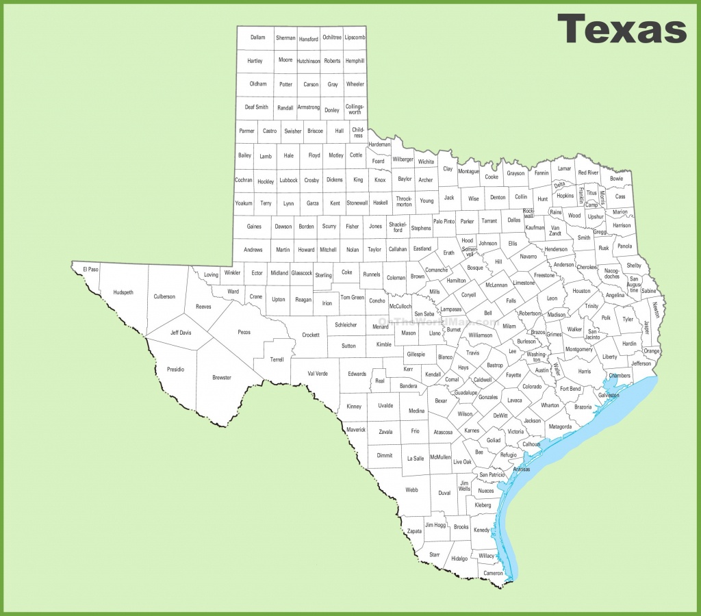 Map Of Texas Counties With Cities And Travel Information | Download