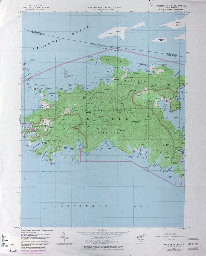 U.s. Virgin Islands Topographic Maps - Perry-Castañeda Map - Printable Map Of St John Usvi