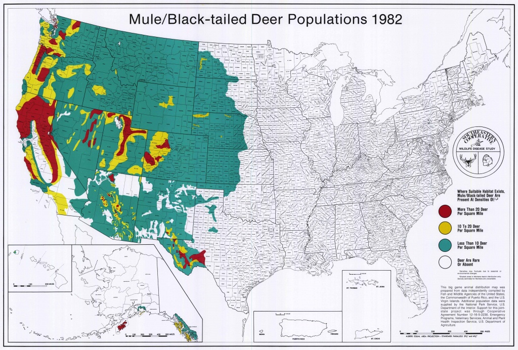 Uga Scwds Historic Wildlife Range Maps Mule Deer Population Map | My ...