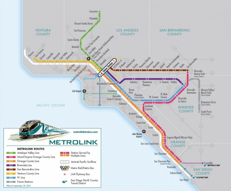 Union Station Los Angeles Metrolink Map Map Of Usa District Southern California Metrolink Map 768x634 