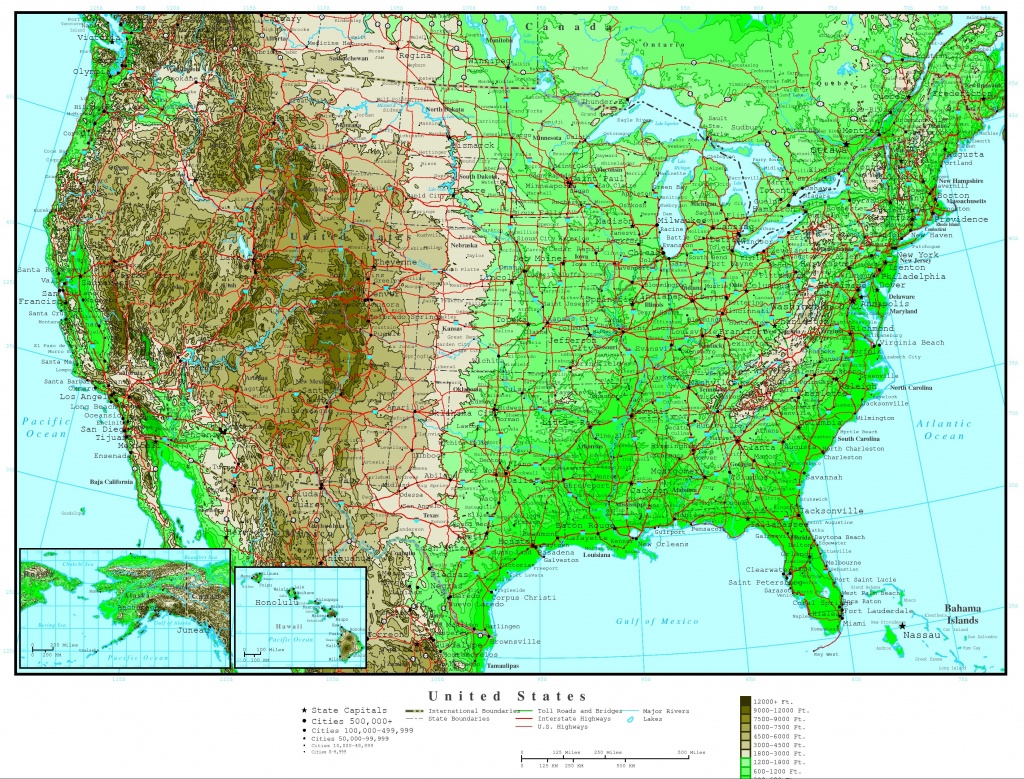 United States Elevation Map - Topographic Map Of Florida Elevation