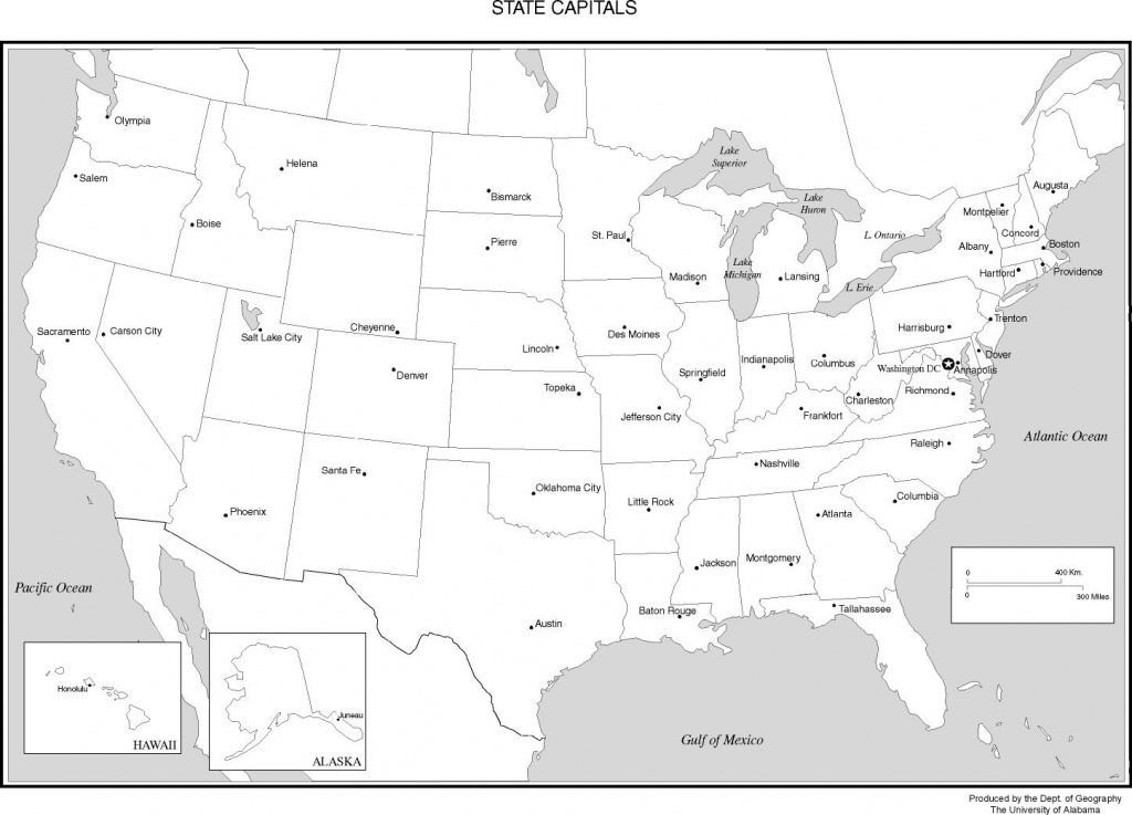 United States Labeled Map - United States Map States And Capitals Printable Map