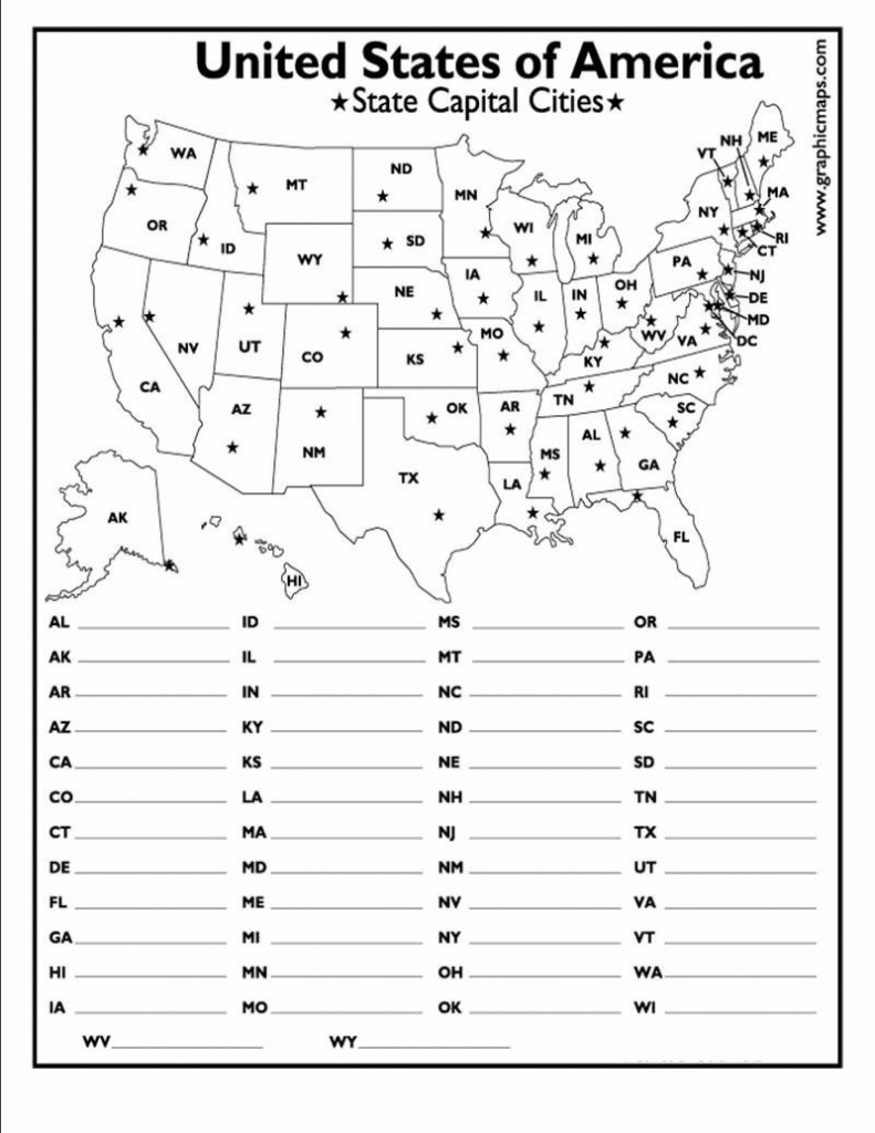 United States Map Quiz Worksheet Worksheets For All Download And - 50 States And Capitals Map Quiz Printable