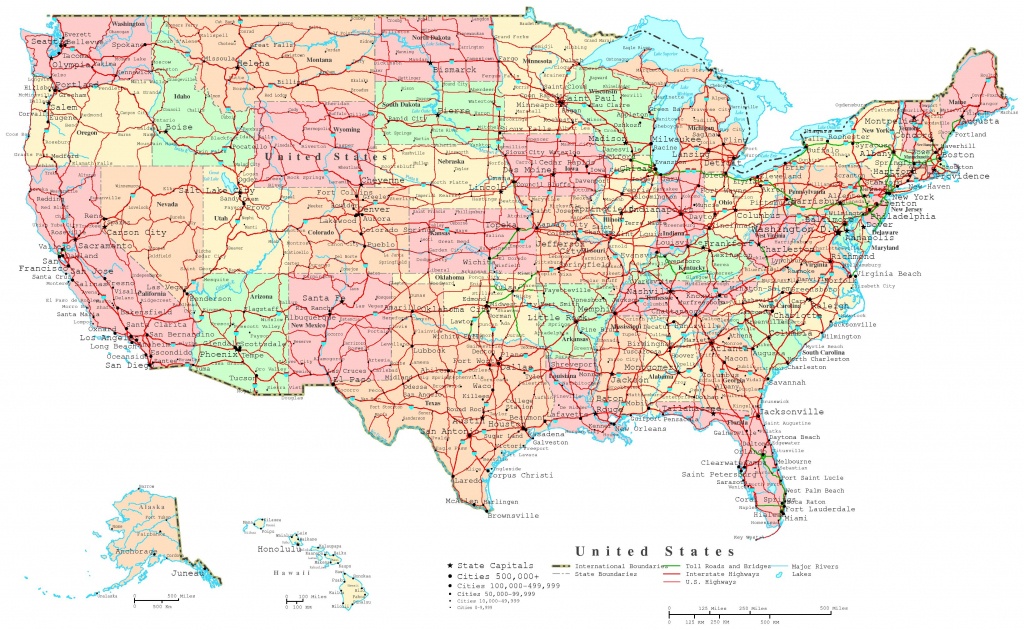 United States Printable Map - Printable Map Of Usa With Cities And States