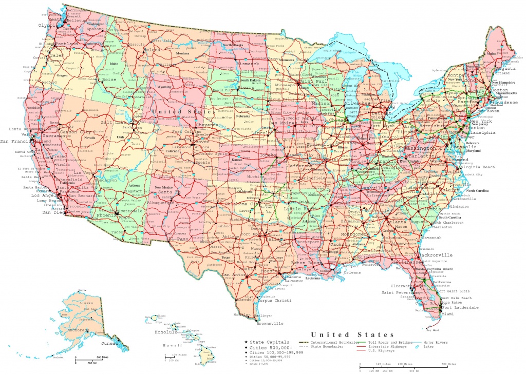 United States Printable Map - Us Map With Cities And States Printable