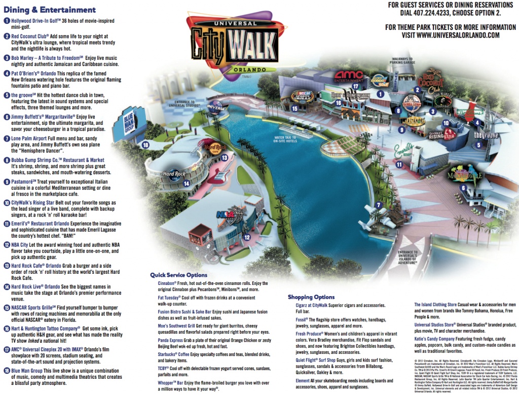 Universal Orlando Maps - Universal Studios Florida Citywalk Map