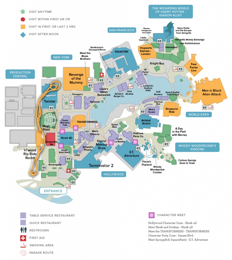 Universal &amp;amp; Seaworld Orlando Touring Plans - Printable Map Of Universal Studios Orlando