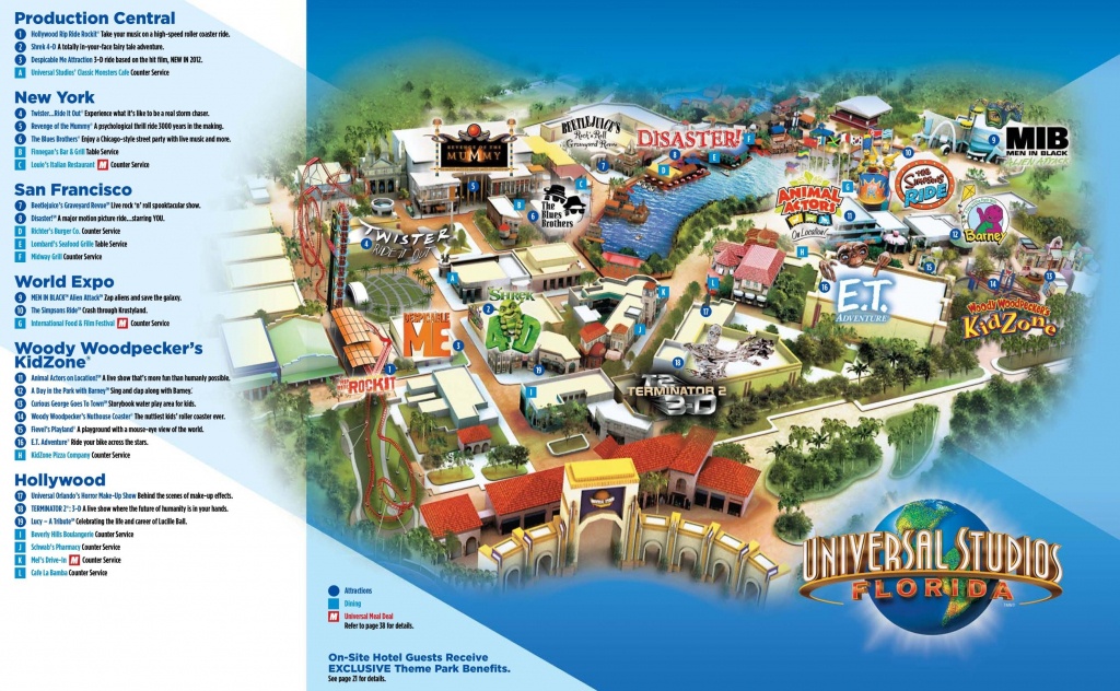 Universal Studios Florida Map - Universal Studios Orlando Park Map - Universal Studios Florida Park Map