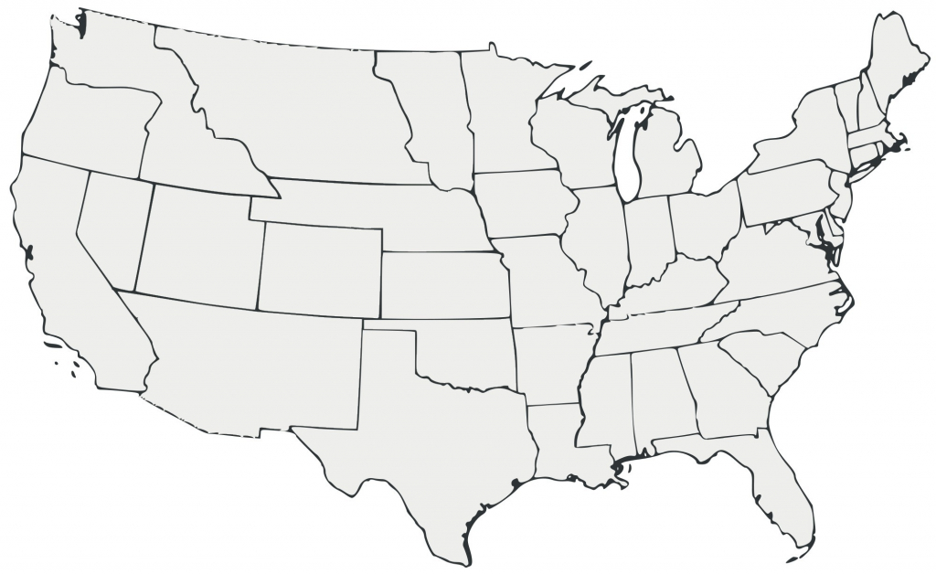 Unlabeled United States Map Us With Blank Simple Of New - Us Map Unlabeled Printable