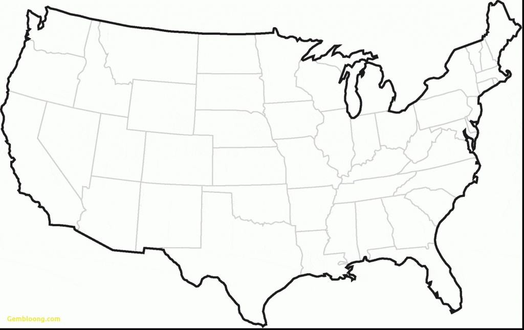 Unlabeled Us Map - Gcocs - Printable Blank Us Map With State Outlines