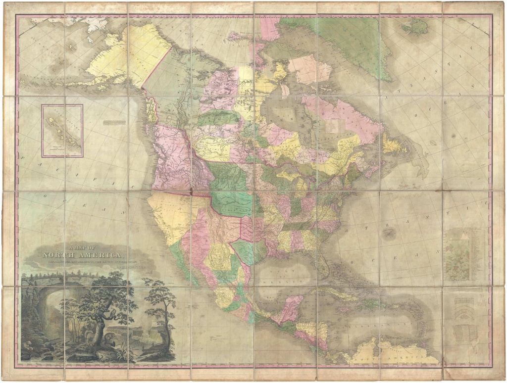 Unrecorded 1845 Edition Of The Tanner&amp;#039;s Map Of North America, With - Republic Of Texas Map 1845