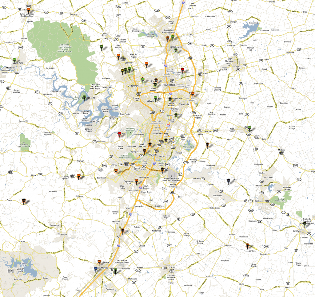 Updated Disc Golf Map For Greater Austin Area - Disc Golf Course Review - Printable Map Of Austin