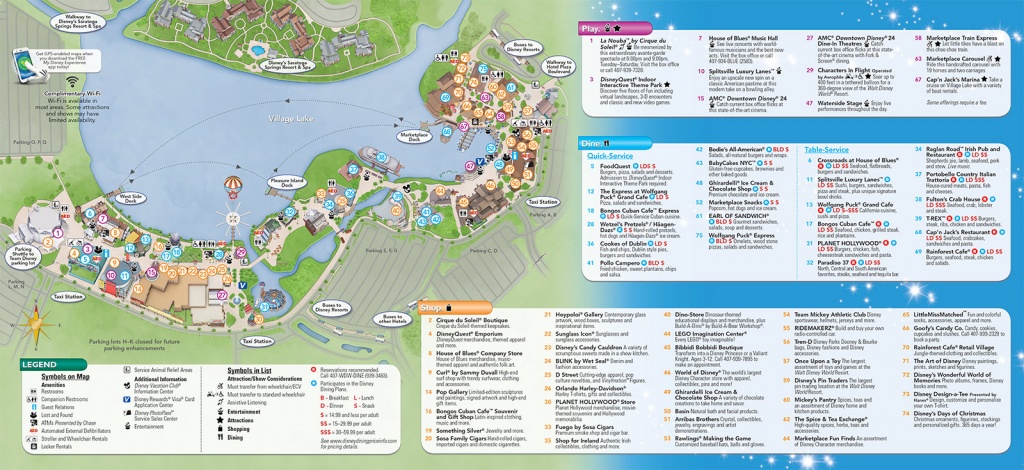 Updated Downtown Disney Guide Map Featuring Pleasure Island - Map Of Disney Springs Florida