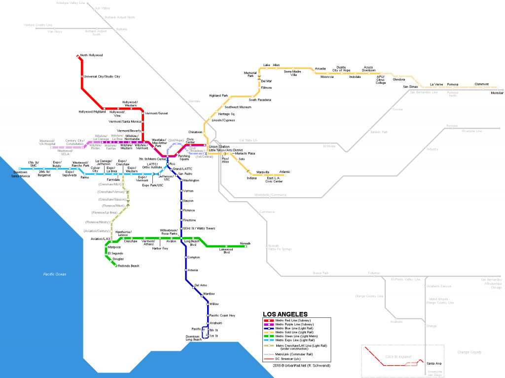 Urbanrail &amp;gt; America &amp;gt; Usa &amp;gt; California &amp;gt; Los Angeles - Metro - California Metro Rail Map