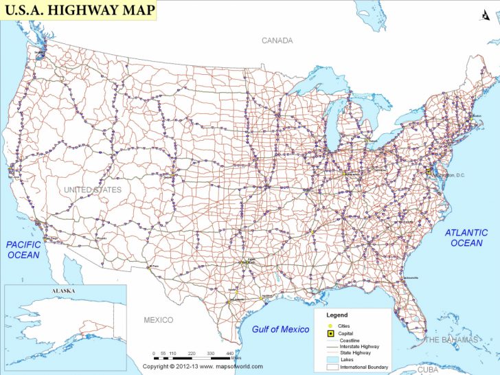 United States Road Map Printable