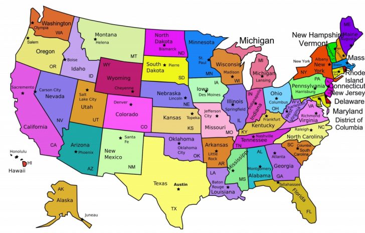 Printable State Abbreviations Map